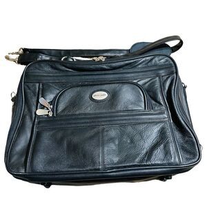 Pierre Cardin Black Leather Look Laptop Bag / brief case